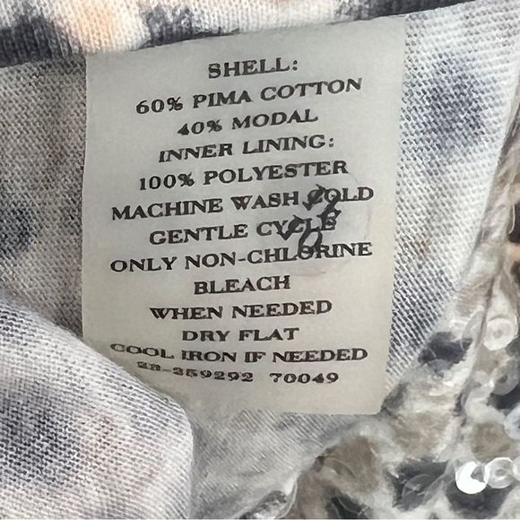 Ann Taylor Size Medium Black & Tan Animal Print Tank Top w/Clear Sequins - Picture 8 of 8